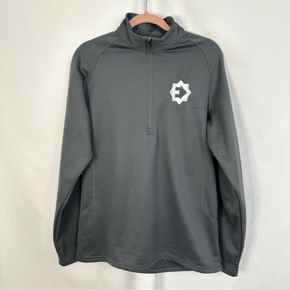 Eddie Bauer Pullover Sweater Quarter Zip Mens‎ Size Large Gray Casual